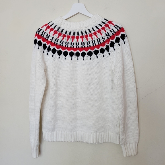 J. Crew Factory Mercantile Fair Isle Ivory Sweater Small - Picture 4 of 9
